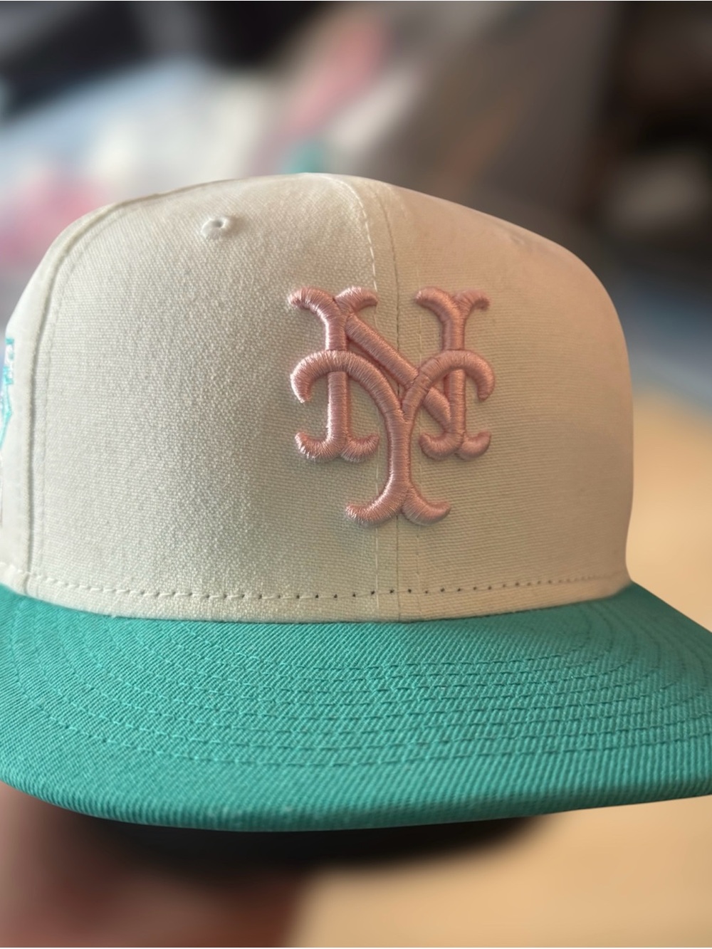 New Era 59FIFTY Mets 1969 WS Cooperstown Cream Green Pink 7 1/2